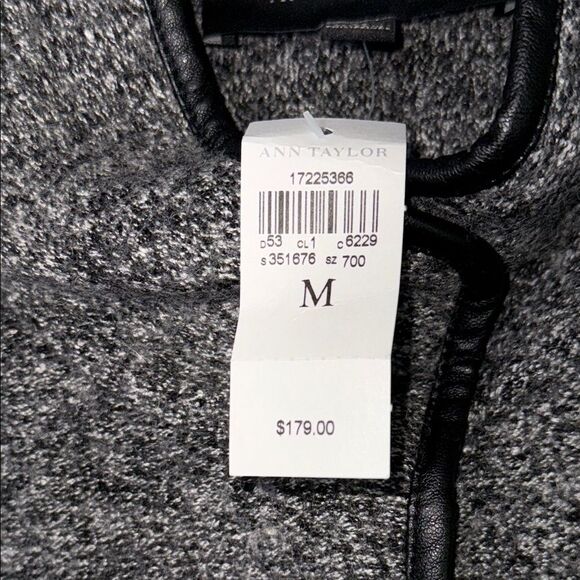 Ann Taylor Wool Blend Gray Short Sleeve Pea Coat Jacket Oversized Size M - Picture 3 of 13